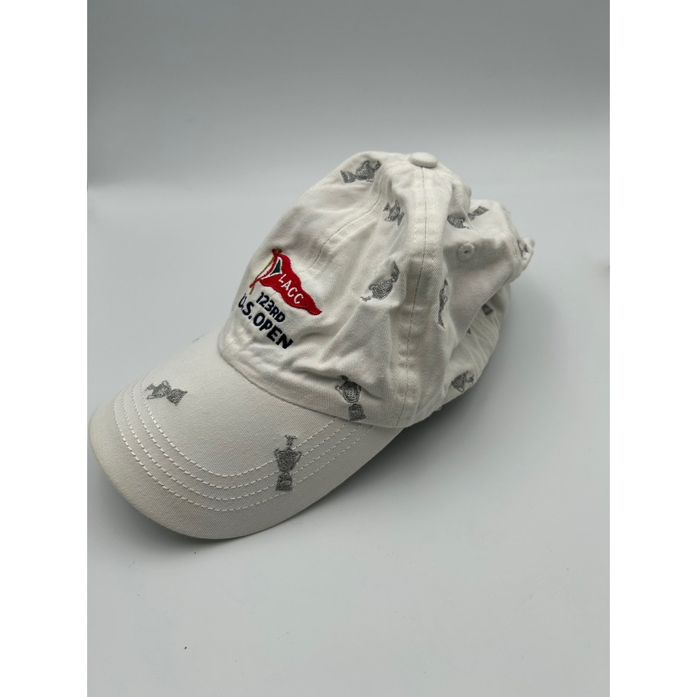 Ahead US Open LACC 123rd Golf Hat White Adjustable Strapback Trophy Embroidery